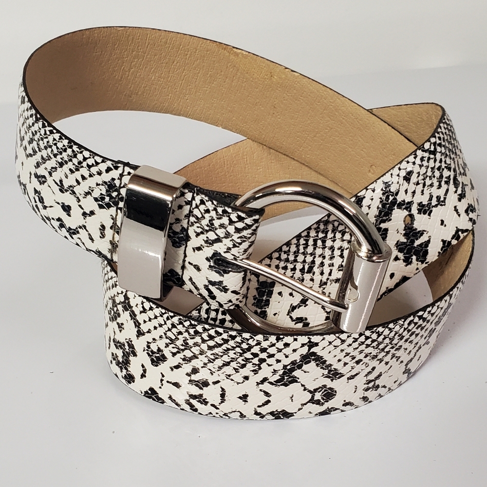 Steve Madden Black White Retile Belt